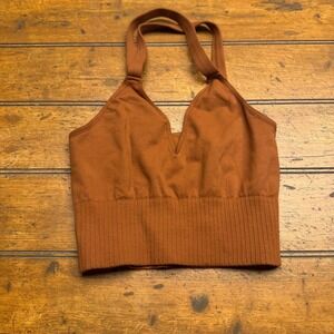 Free People Intimately Seamless V Neck Cropped Tank Top Copper Size XS S